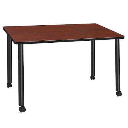 Regency Kee Mobile Tables, 42 W, 24 L, 29 H, Wood, Metal Top, Cherry MTC4224CHBK